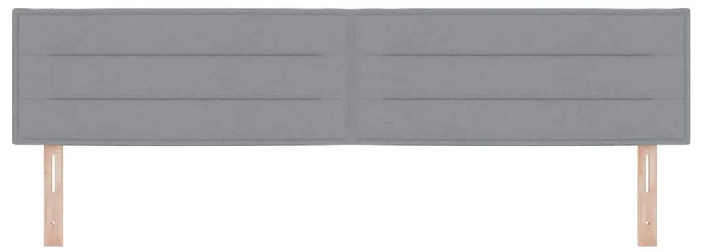 vidaXL LED κεφαλάρι με φώτα λωρίδας LED Ανοιχτό γκρι 200 cm ύφασμα