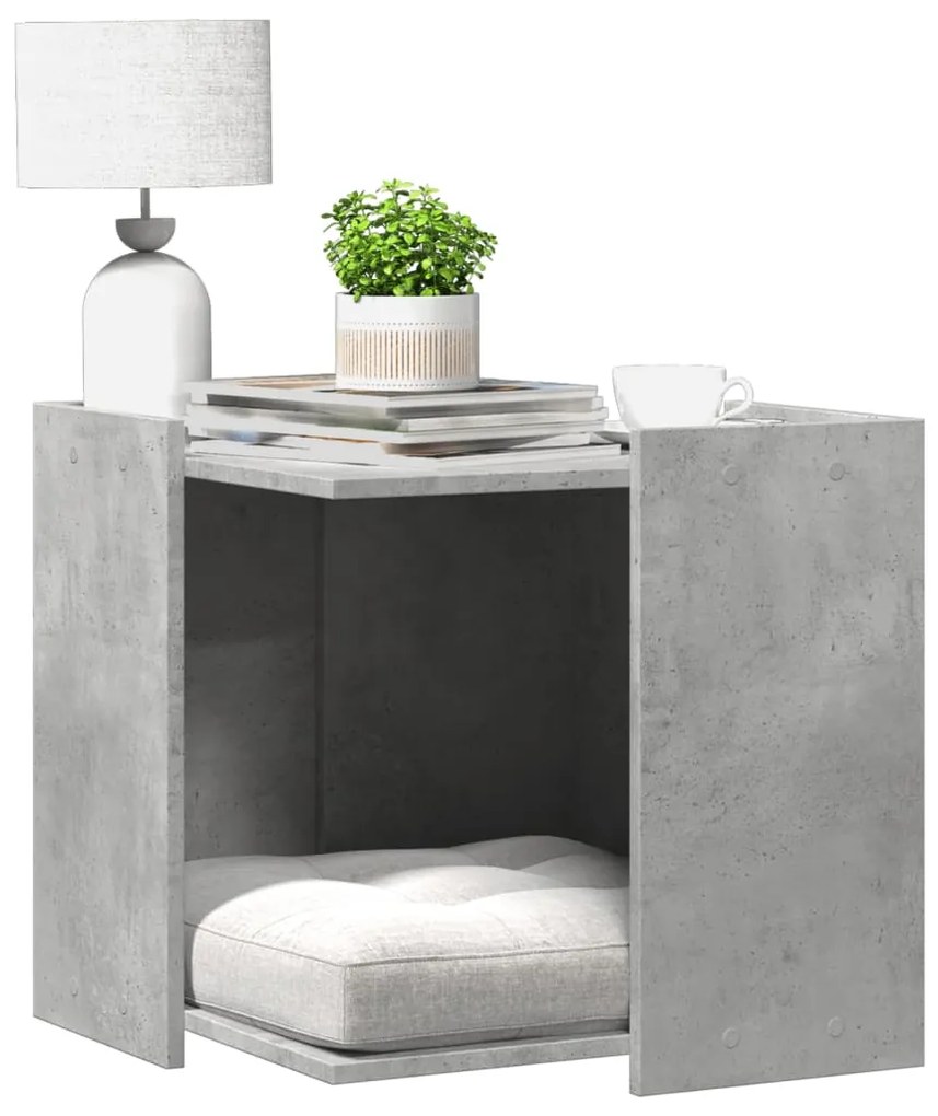 Τουαλέτα Γάτας Περίφραξη Γκρι Σκυρ. 53x53x51εκ Επεξεργασμ. Ξύλο