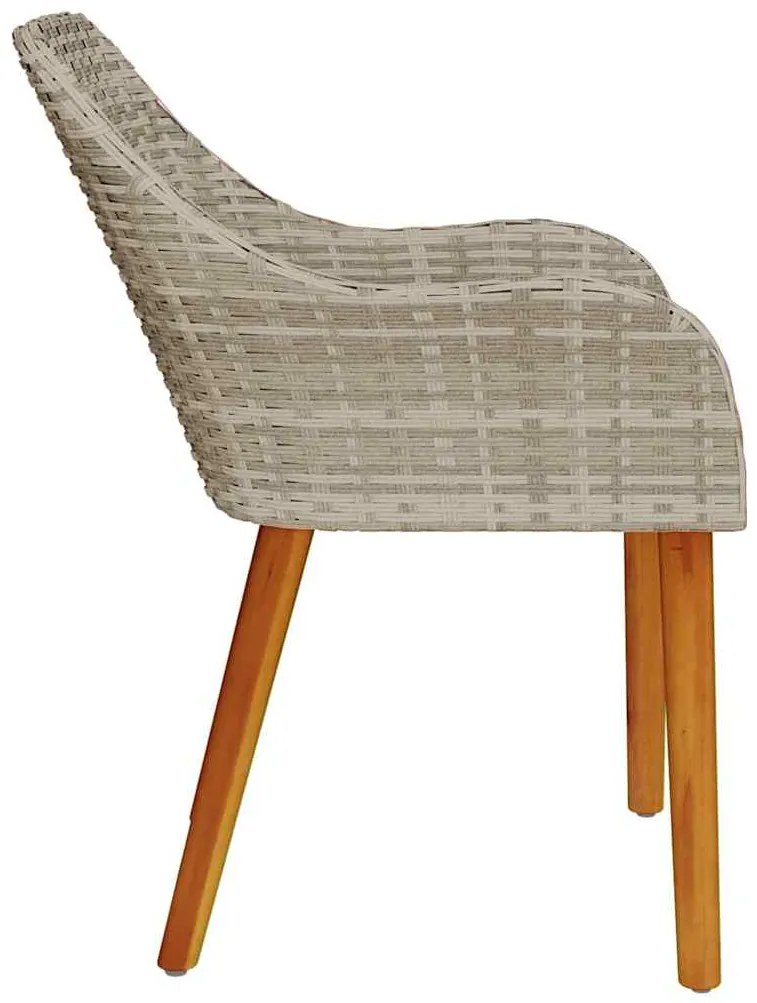 vidaXL Καρέκλα Κήπου με μαξιλάρι 2 pcs Ανοιχτό γκρι 55 x 62.5 x 82 εκ.