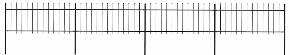 vidaXL Κάγκελα Περίφραξης με Λόγχες Μαύρα 6,8 x 0,8 μ. από Χάλυβα