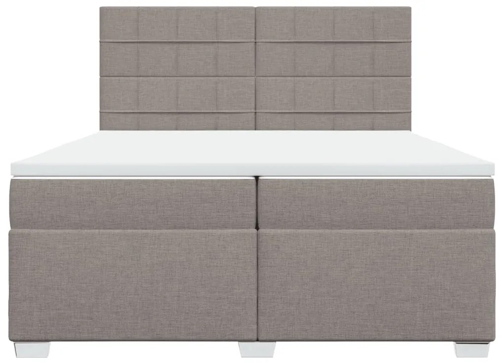 vidaXL Κρεβάτι Boxspring με Στρώμα Taupe 200x200 εκ. Υφασμάτινο