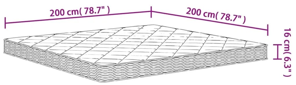 Στρώμα Αφρού Medium Soft 200x200 εκ. - Λευκό