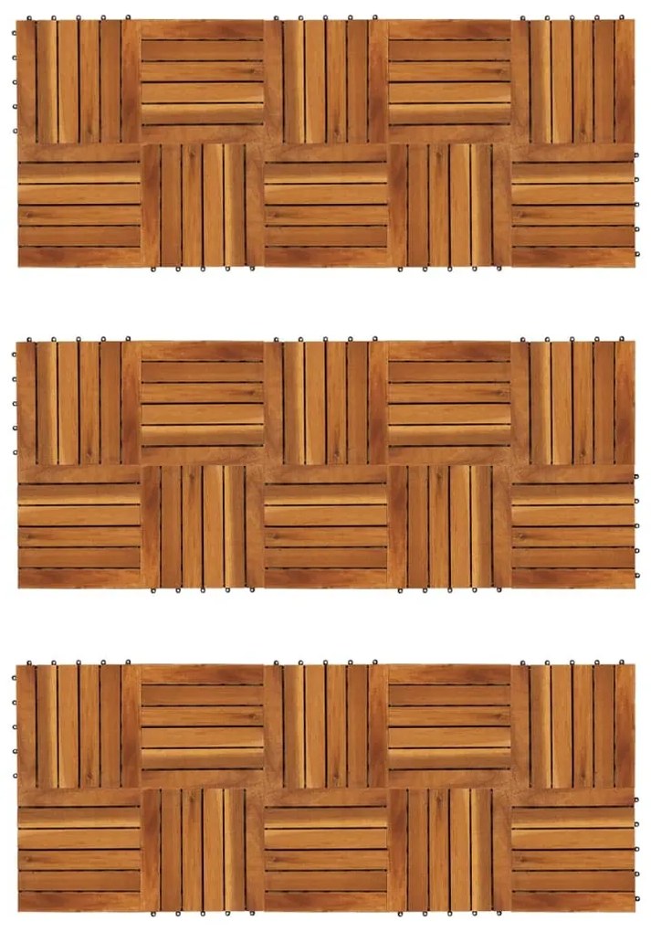 Πλακάκια Deck Κάθετο Σχέδιο Σετ 30 τεμ. 30 x 30 εκ. από Ξύλο Ακακίας