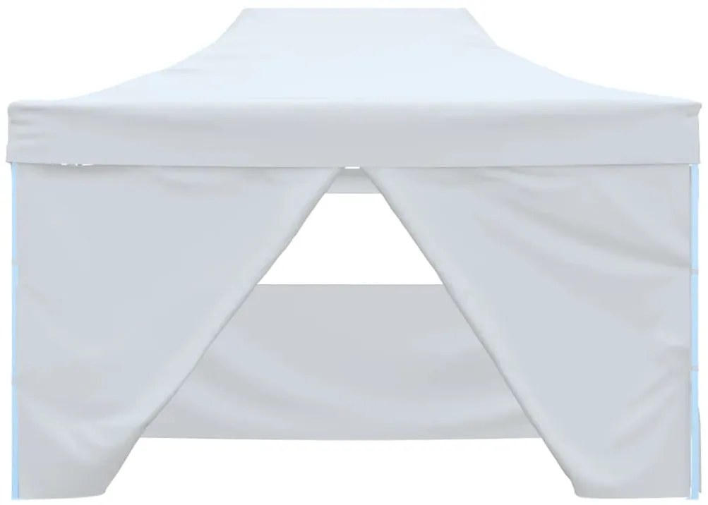 vidaXL Τέντα Εκδηλώσεων Πτυσσόμενη με 4 Τοιχώματα Λευκή 3 x 4,5 μ.