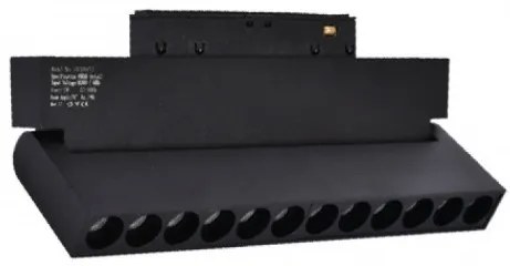 Φωτιστικό Μαγνητικής Ράγας LED 12W Κινητό 3000K 24ο Interlight -21368-Μαύρο 21368