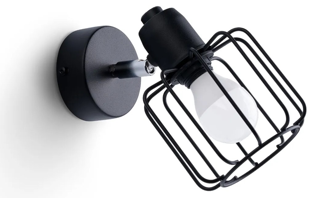 Sollux Φωτιστικό τοίχου Beluci 1,ατσάλι,1xE14/40w,μαύρο