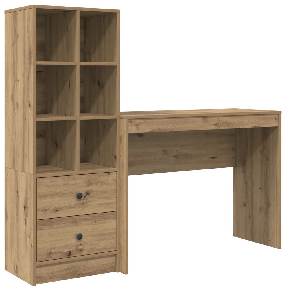 vidaXL Γραφείο με αποθηκευτικό χώρο με συρτάρι 2 pcs artisan δρυς