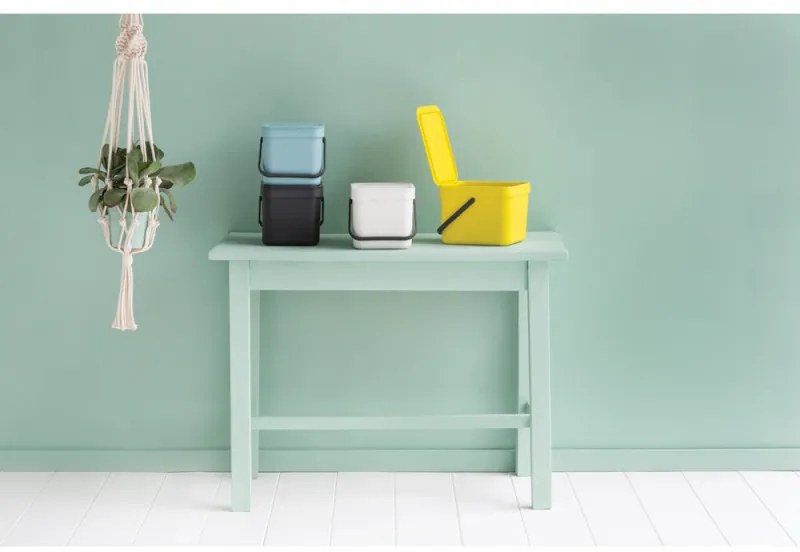 Brabantia Sort&Go κάδος χωριστής συλλογής απορριμμάτων 648974, 6 l, Χειρολαβή, Επιτοίχιος, Σκούρο γκρι