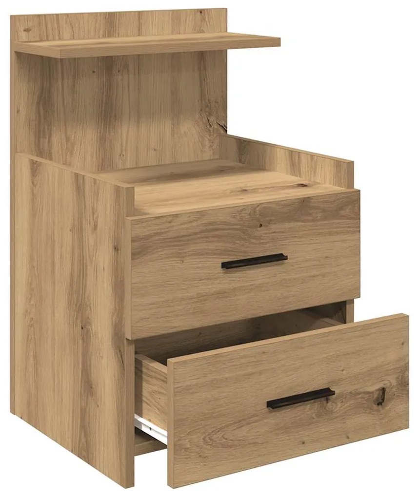 vidaXL Κομοδίνο με 2 Συρτάρια Artisan Oak 40x36,5x62 εκ.