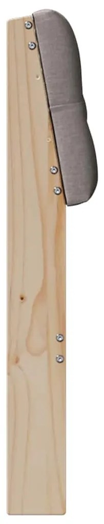 vidaXL Ταπετσαρισμένο κεφαλάρι Taupe 120 cm Στερεά ξυλεία πεύκου