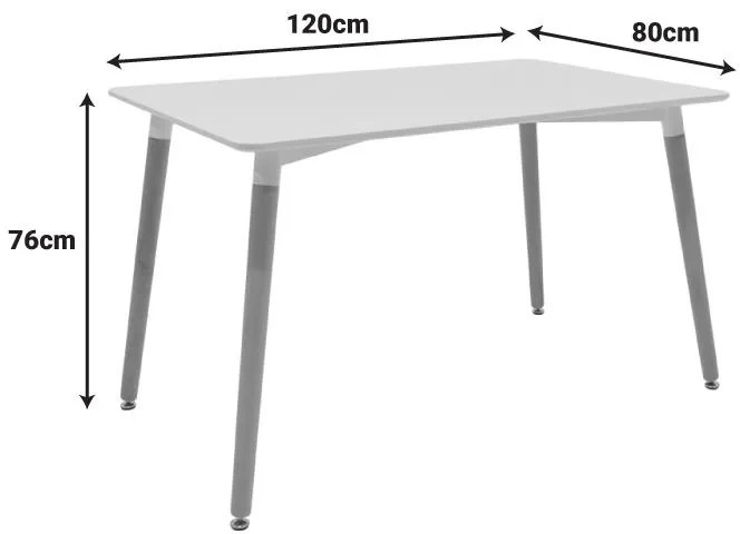 Τραπέζι Natali MDF λευκό-πόδια φυσικό χρώμα 120x80x76εκ 120x80x76 εκ.