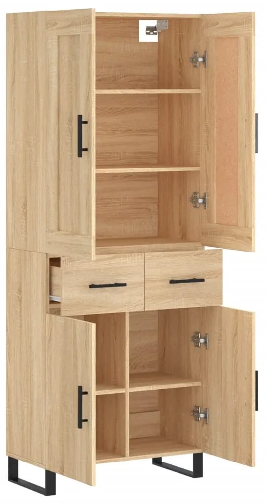 vidaXL Ντουλάπι Sonoma δρυς 69,5 x 34 x 180 εκ. από Επεξεργασμένο Ξύλο