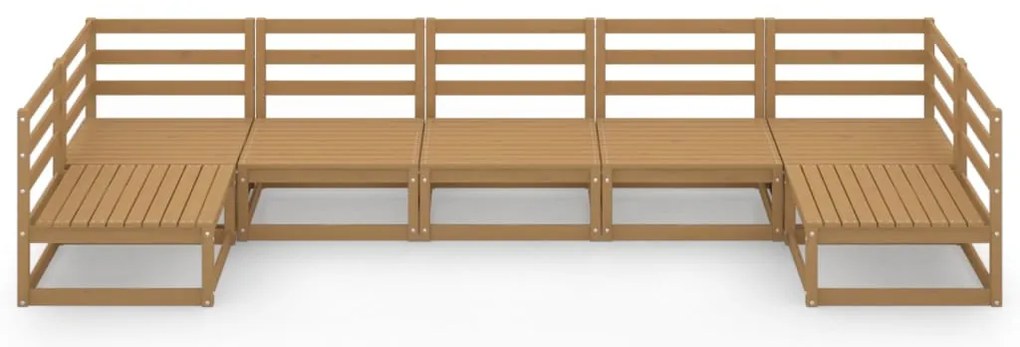 vidaXL Σαλόνι Κήπου 7 Τεμαχίων από Μασίφ Ξύλο Πεύκου