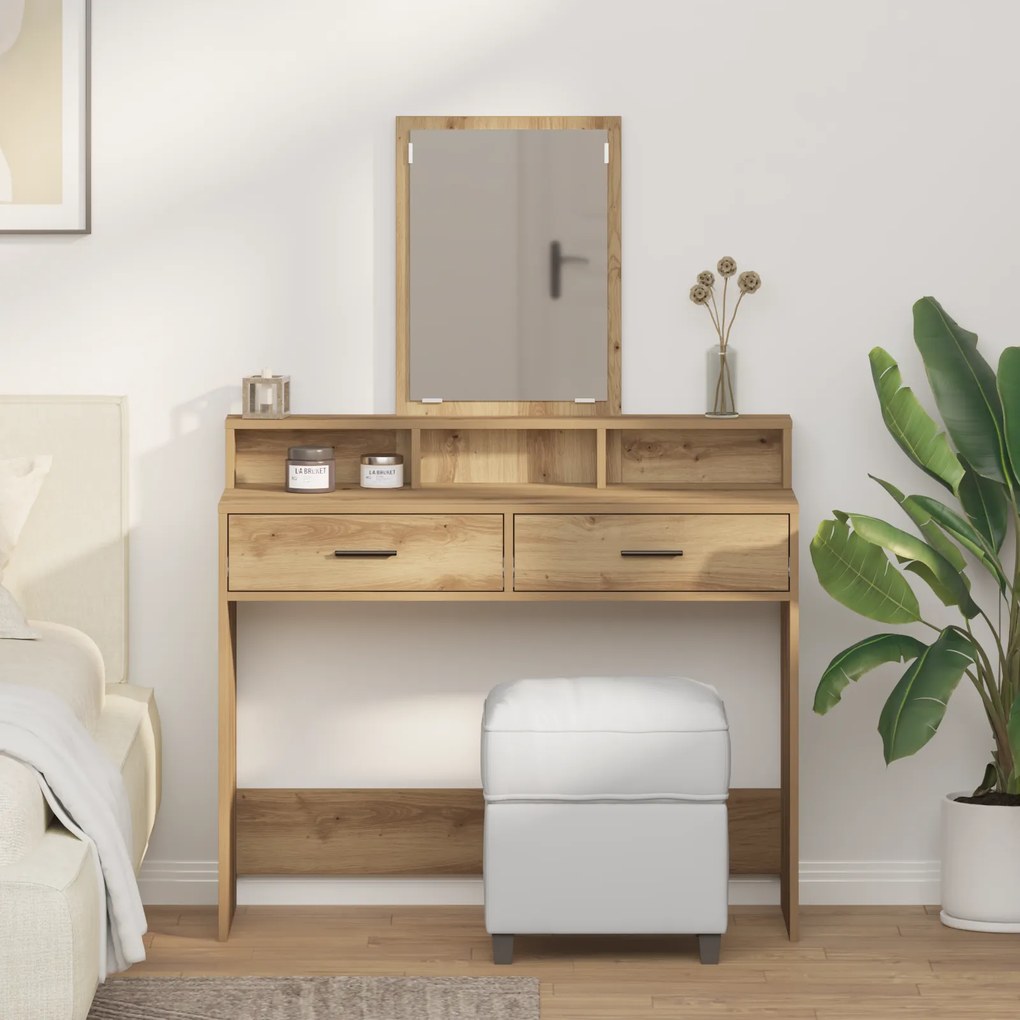vidaXL Τουαλέτα με Συρτάρια Ξύλο Artisan 100x41x140 εκ.