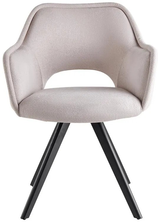 Καρέκλα - Πολυθρόνα Soreyia περιστρεφόμενη μπεζ ύφασμα-πόδι μαύρο μέταλλο 63x59x83εκ 63x59x83 εκ.