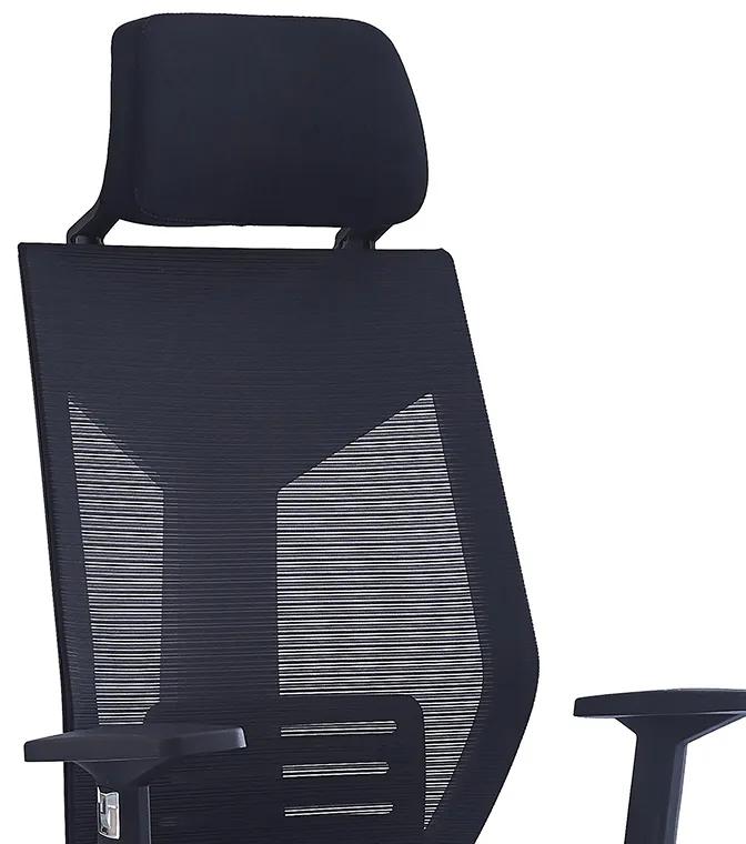 Καρέκλα γραφείου διευθυντή Commend pakoworld ύφασμα mesh μαύρο - Ύφασμα - 254-000003