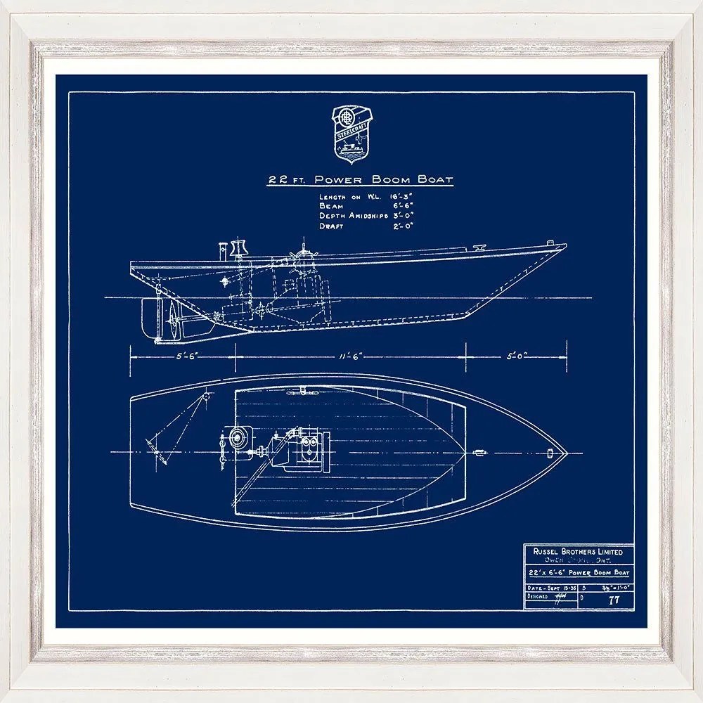 Κάδρο Tugboats Blueprints Ii Fa13402 70X50Cm Blue Mindthegap Οριζόντιοι Wood