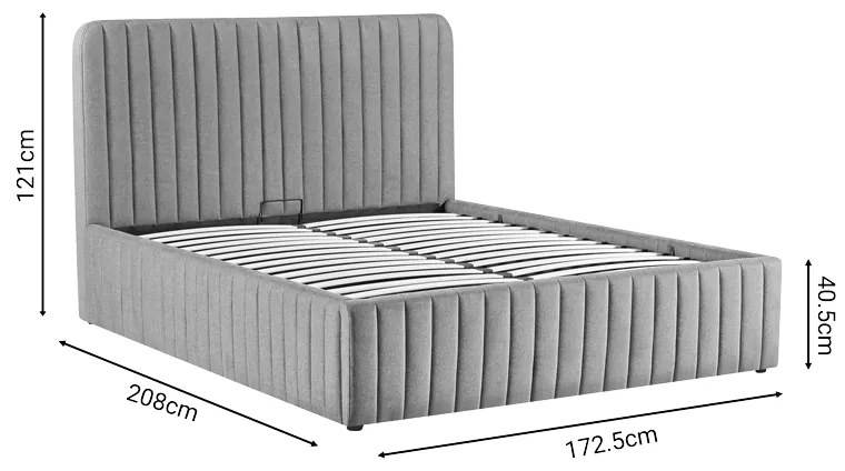 Κρεβάτι διπλό Zilin pakoworld ύφασμα ανθρακί-beige 160x200εκ