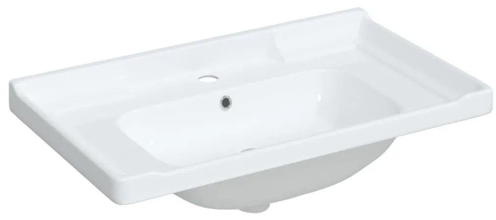vidaXL Νιπτήρας Μπάνιου Ορθογώνιος Λευκός 81 x 48 x 23 εκ. Κεραμικός