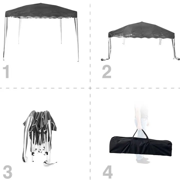 Σκηνή Muhler 1006077, 3x3 m, Πτυσσόμενη, Ατσάλινοι σωλήνες, Πράσινο