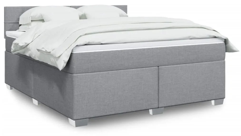 ΚΡΕΒΑΤΙ BOXSPRING ΜΕ ΣΤΡΩΜΑ ΑΝΟΙΧΤΟ ΓΚΡΙ 180X200 ΕΚ. ΥΦΑΣΜΑΤΙΝΟ 3285967