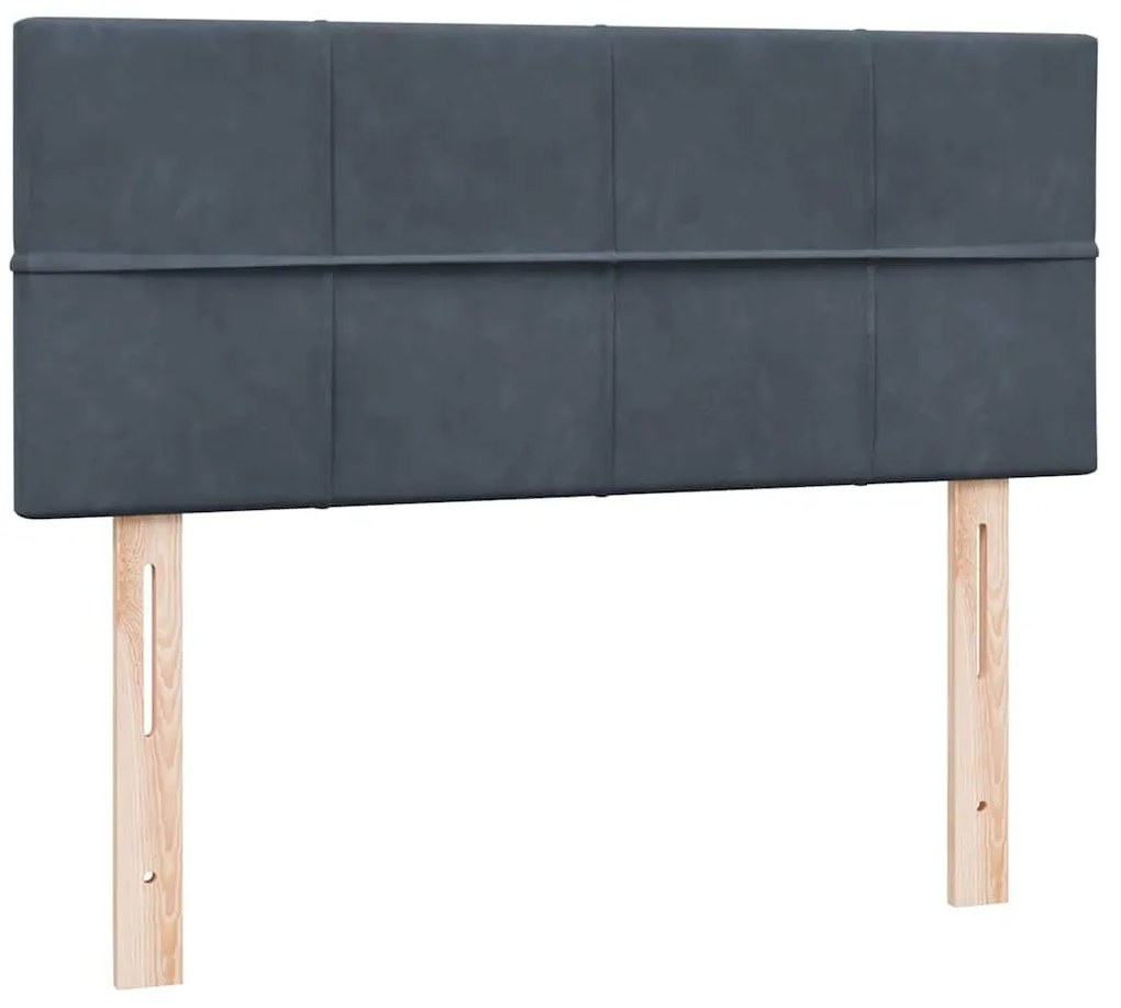 Box Spring Κρεβάτι με στρώμα Σκούρο γκρι 120x220 cm Βελούδινο - Γκρι