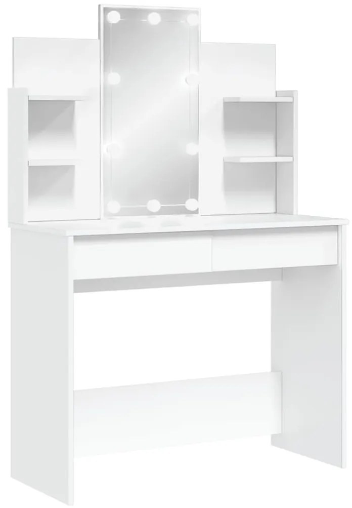 vidaXL Μπουντουάρ με LED Φώτα Λευκό 96x40x142 εκ.