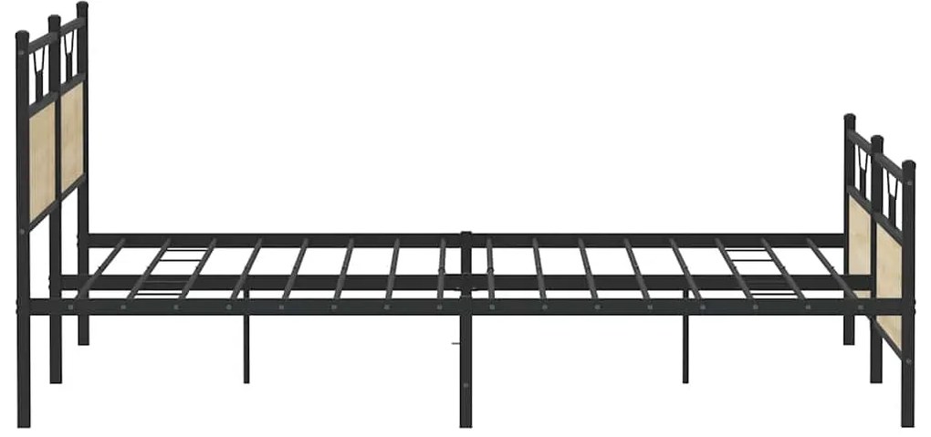 vidaXL Σκελετός Κρεβ. Χωρίς Στρώμα Sonoma Δρυς 200x200 εκ. Μεταλλικό