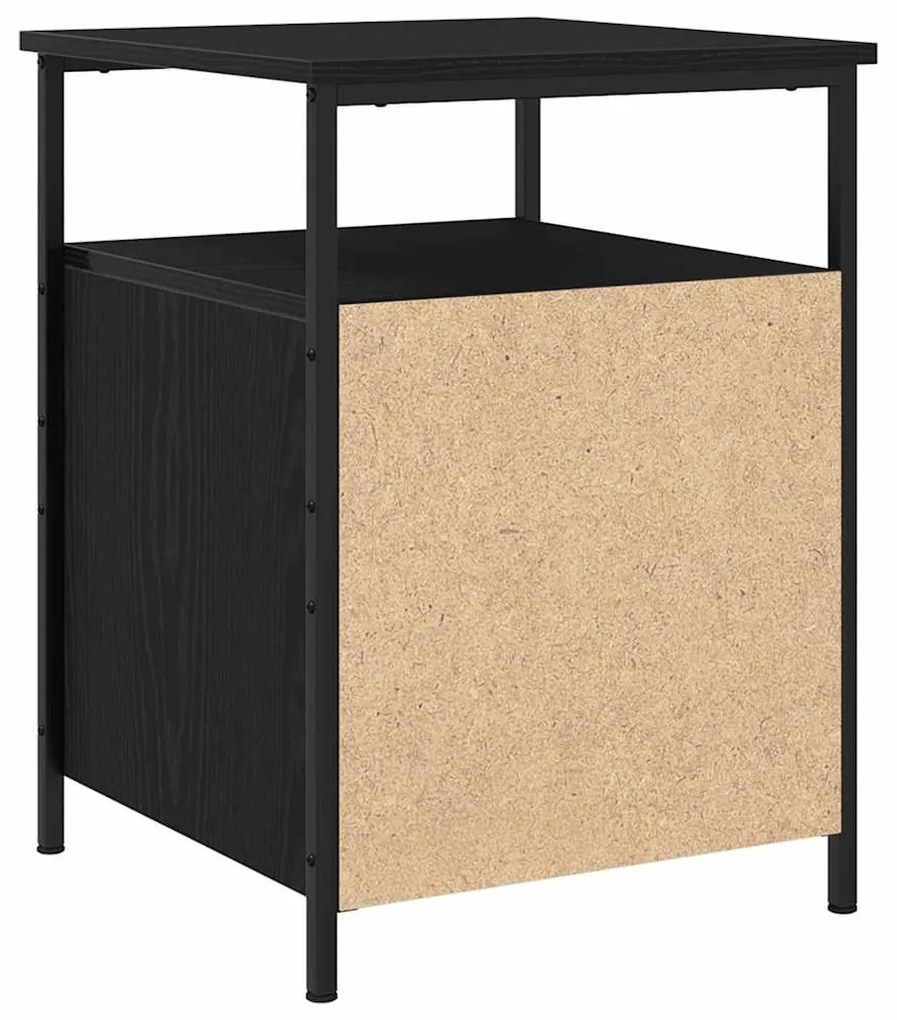vidaXL Κομοδίνο με συρτάρι Μαύρη δρυς 44 x 45 x 60 εκ