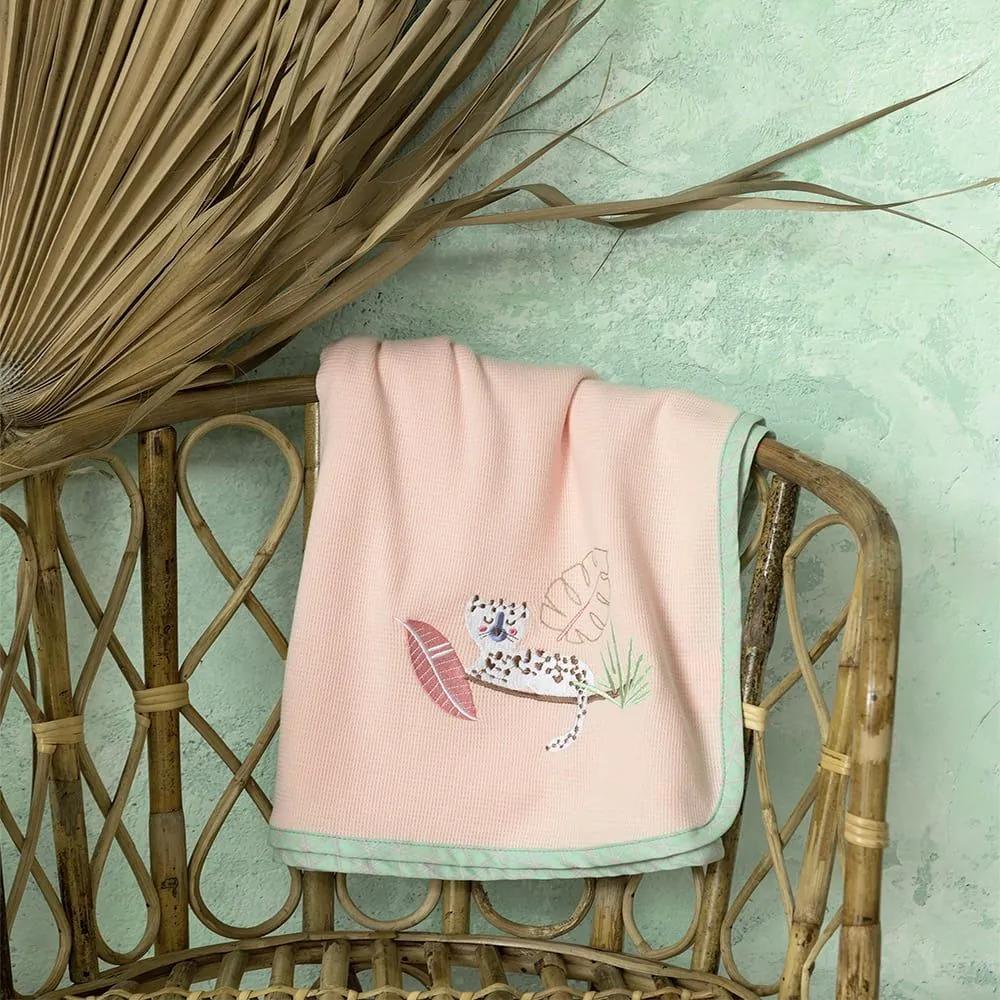 Κουβέρτα Βρεφική Πικέ Little Paradise Pink Nima Κούνιας 100% Βαμβάκι