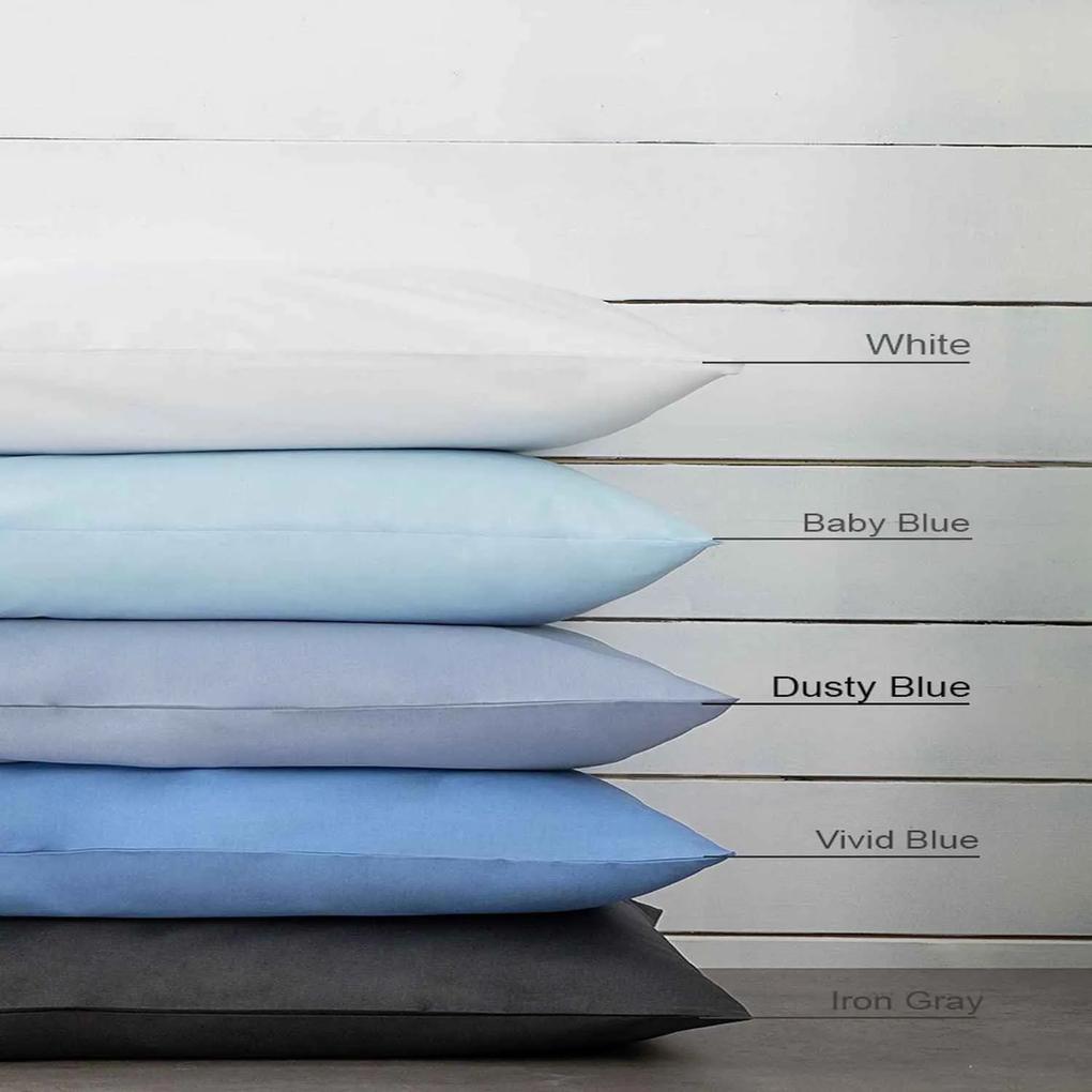 Σεντόνι Unicolors - Dusty Blue Nima Υπέρδιπλο 240x260cm Χωρίς Λάστιχο 100% Βαμβάκι