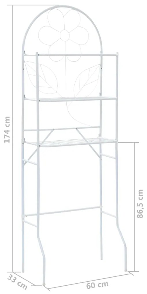Ραφιέρα Μπάνιου Λευκή 60 x 33 x 174 εκ. - Λευκό