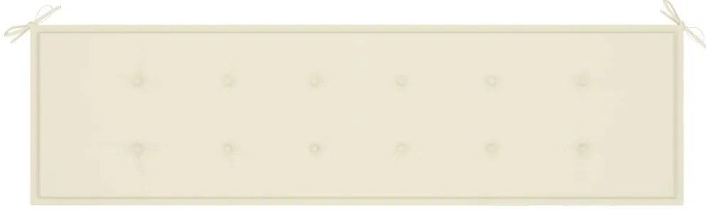 vidaXL Παγκάκι Κήπου 175 εκ. από Μασίφ Ξύλο Teak με Κρεμ Μαξιλάρι