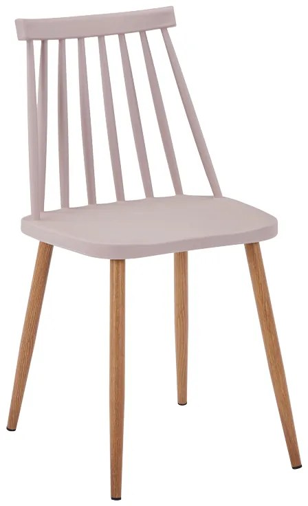 Καρέκλα Aurora I pakoworld pp σε μόκα απόχρωση-πόδι μεταλλικό φυσικό 43x48x79εκ