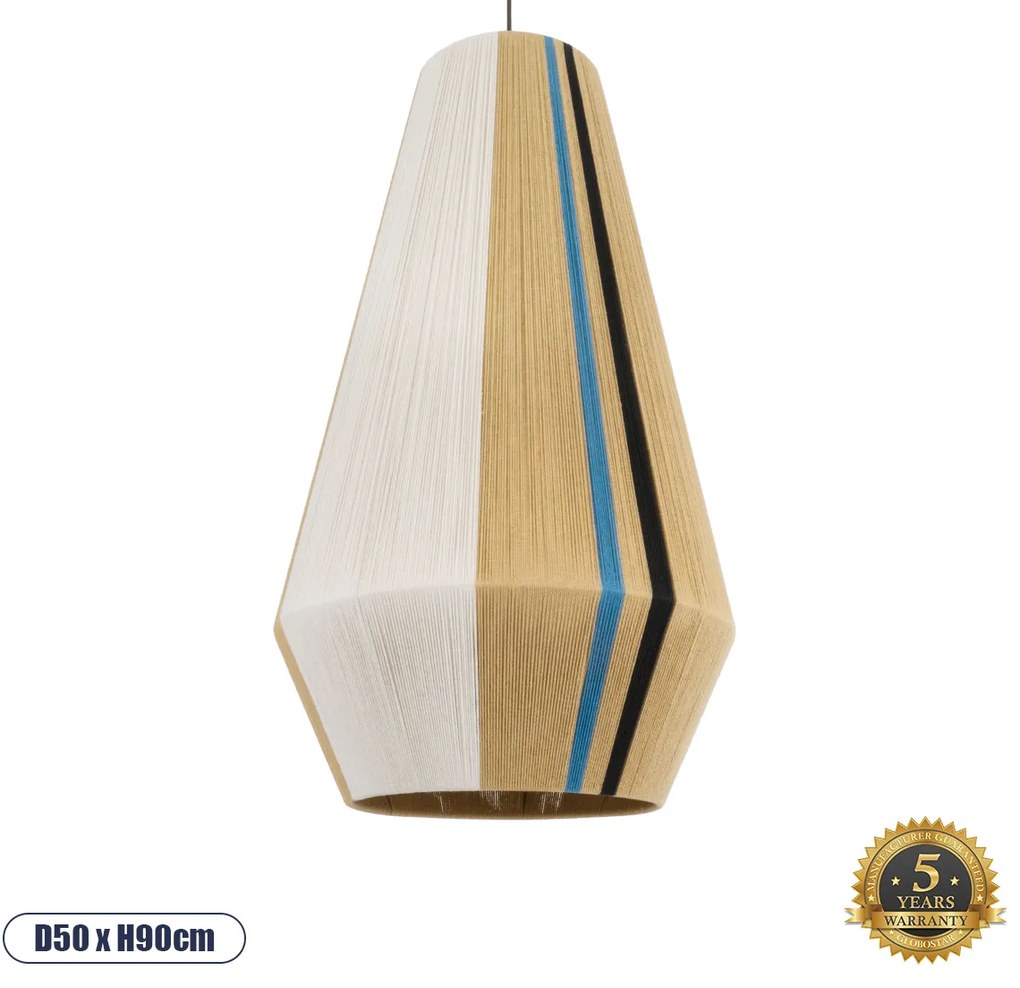 02079 GloboStar® GLOBOSTAR® SALERNO 02079 Boho Κρεμαστό Φωτιστικό Οροφής με Ντουί 1 x E27 AC 220-240V IP20 - Πολύχρωμο - Μ50 x Π50 x Υ90cm