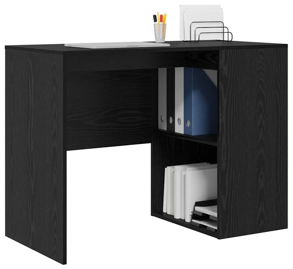 vidaXL Γραφείο με ράφι Μαύρη δρυς 102 x 50 x 75 εκ Επεξεργασμένο ξύλο