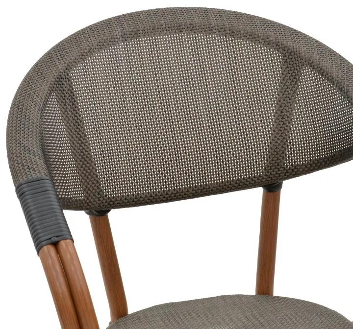 Καρέκλα - Πολυθρόνα Isaia καρυδί αλουμίνιο-textilene μαύρο 57x57x83 εκ. 57x57x83 εκ.