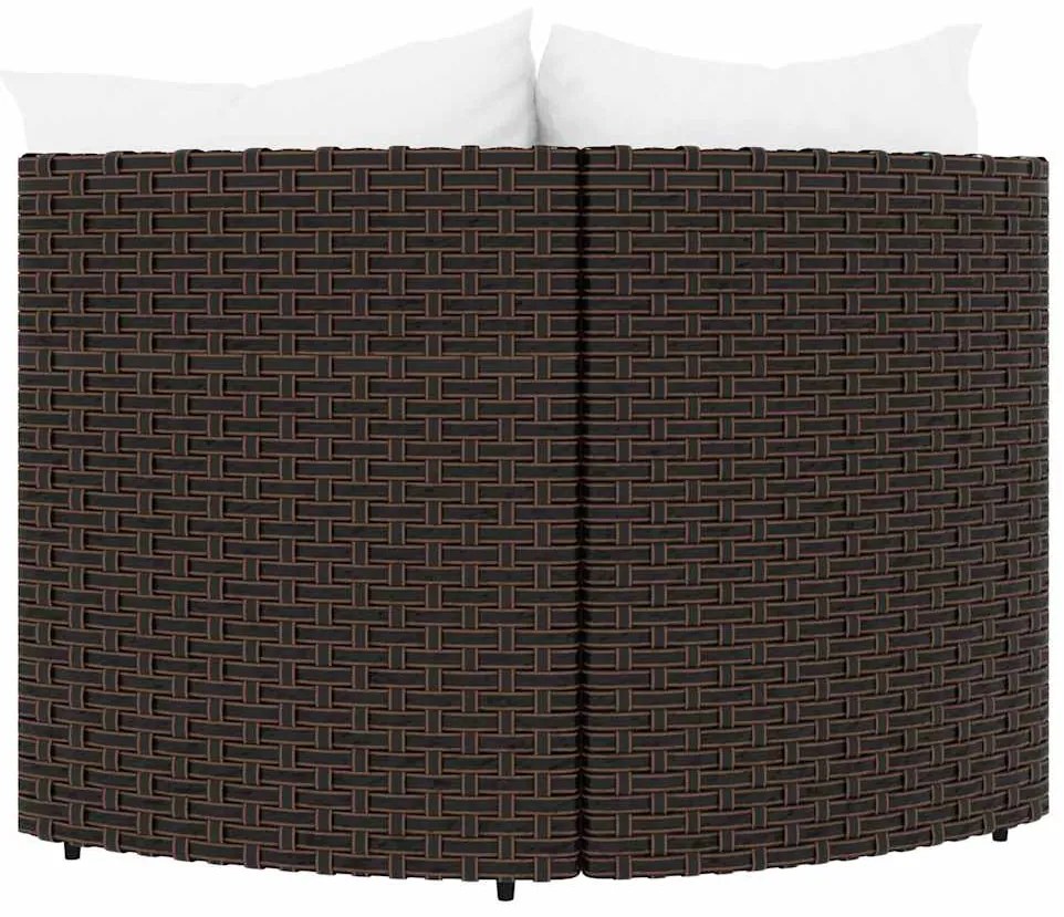 vidaXL Καναπέδες Κήπου Γωνιακοί με Μαξιλάρια 2 τεμ. Καφέ Συνθ. Ρατάν