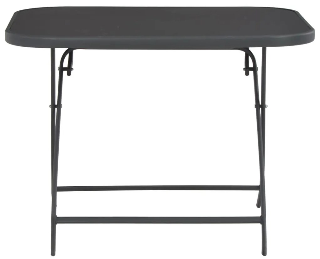 vidaXL Τραπέζι Κήπου Πτυσσόμενο Γκρι 100 x 75 x 72 εκ. Γυαλί / Ατσάλι