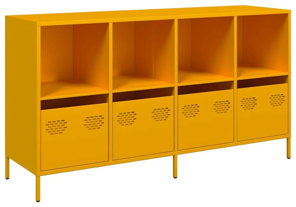 vidaXL Sideboard Μουστάρδα κίτρινη 135x39x73,5 cm Ψυχρής έλασης χάλυβα