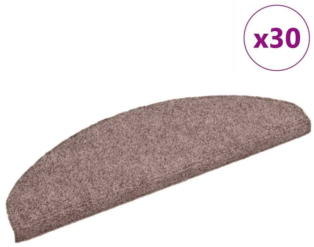 vidaXL Πατάκια σκάλας αυτοκόλλητα 30 τεμάχια Κρέμα 65x21x4 εκ.