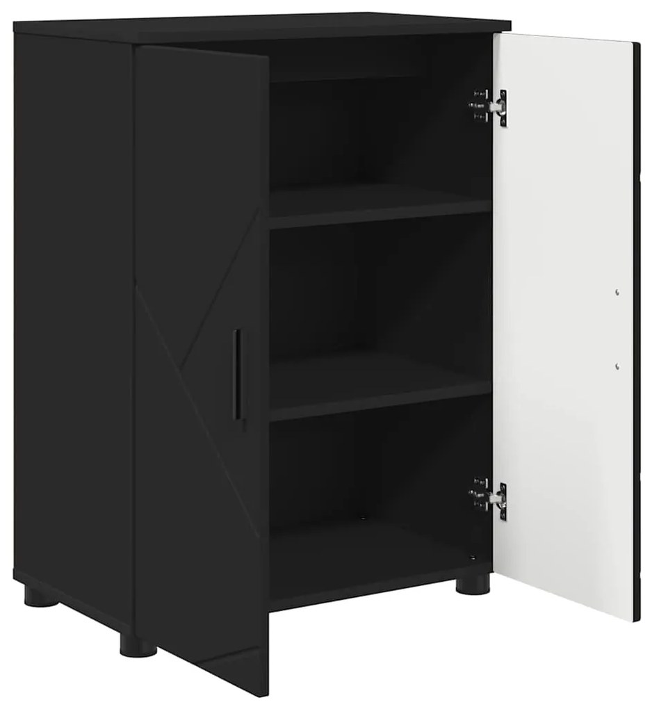 vidaXL Ντουλάπι Μπάνιου Μαύρο 60 x 35 x 80 εκ Επεξεργασμένο ξύλο
