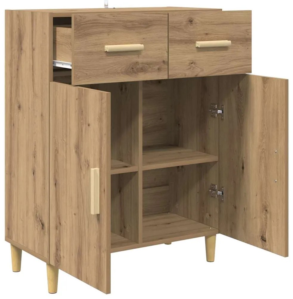 vidaXL Πλαϊνό γραφείο με συρτάρι artisan δρυς 34 x 69.5 x 89 εκ