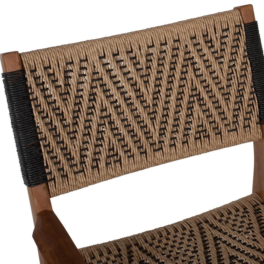 Καρέκλα-Πολυθρόνα Τραπεζαρίας C9383.01 Ξύλο Teak και Συνθετικό Σχοινί 57x66x86Yεκ. 57x66x86 εκ.