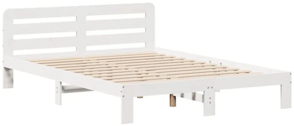 vidaXL Σκελετός Κρεβ. Χωρίς Στρώμα Λευκό 120x190 εκ Μασίφ Πεύκο