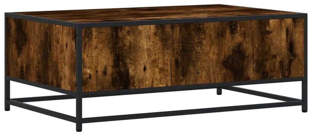 vidaXL Τραπεζάκι Σαλονιού Καπνιστή Δρυς 90x57x35 εκ. Επ. Ξύλο/Μέταλλο