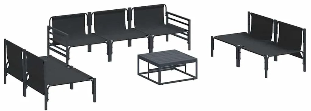 vidaXL Σετ Καναπέ Κήπου 8 pcs Ανθρακί Ατσάλι