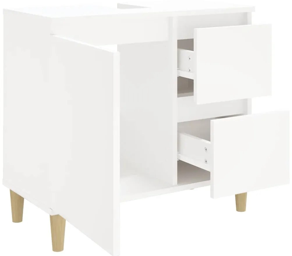 vidaXL Ντουλάπι Μπάνιου Λευκό 65 x 33 x 60 εκ. από Επεξεργασμένο Ξύλο