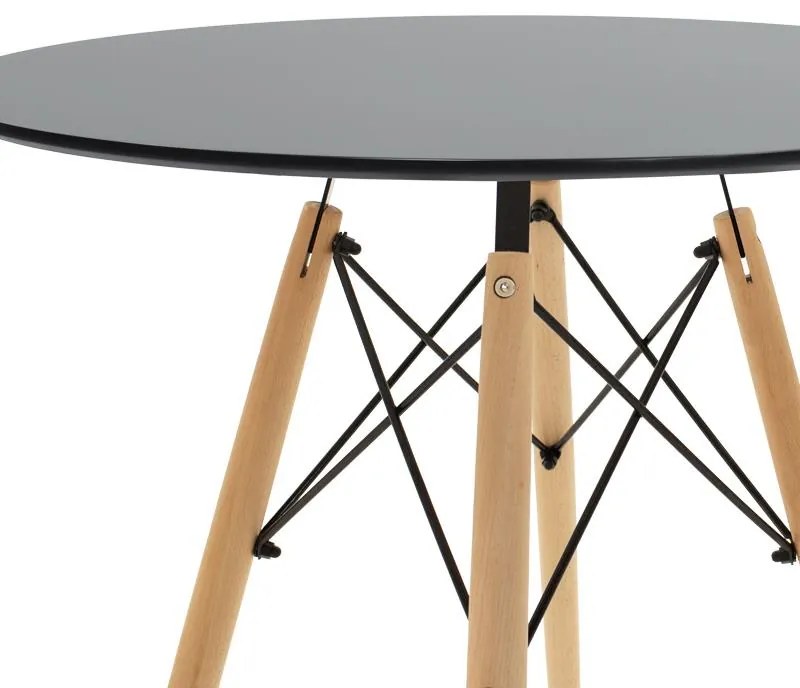 Σετ Τραπεζαρίας Aurora-Julita σετ 3τεμ pp-mdf σε μαύρη-φυσική απόχρωση Φ60x73εκ 60x60x73 εκ.