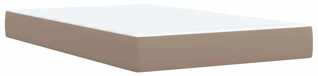 Κρεβάτι Boxspring με Στρώμα Καπουτσίνο 120x200εκ.από Συνθ.Δέρμα - Καφέ